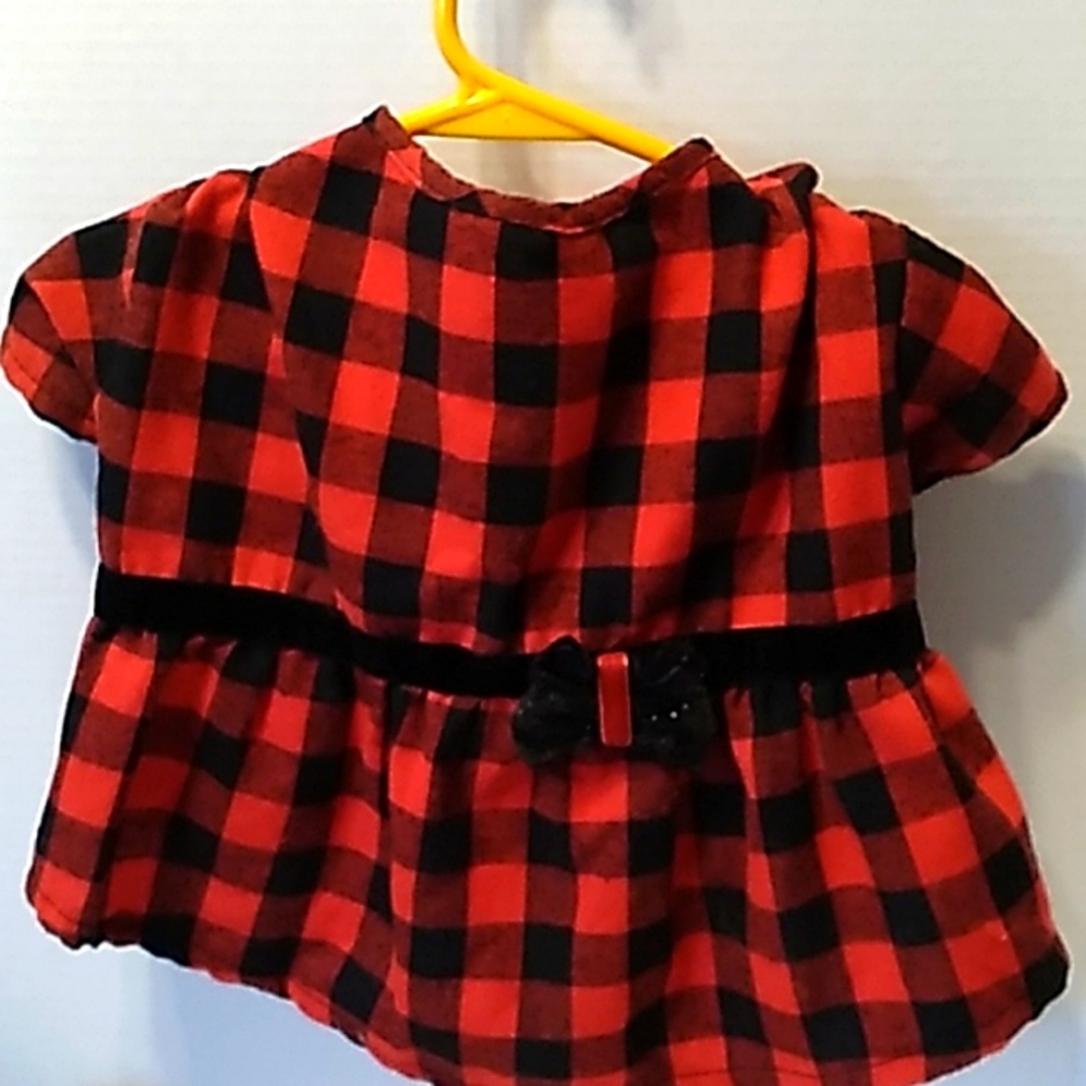 MERRY Bright red plaid dog dress